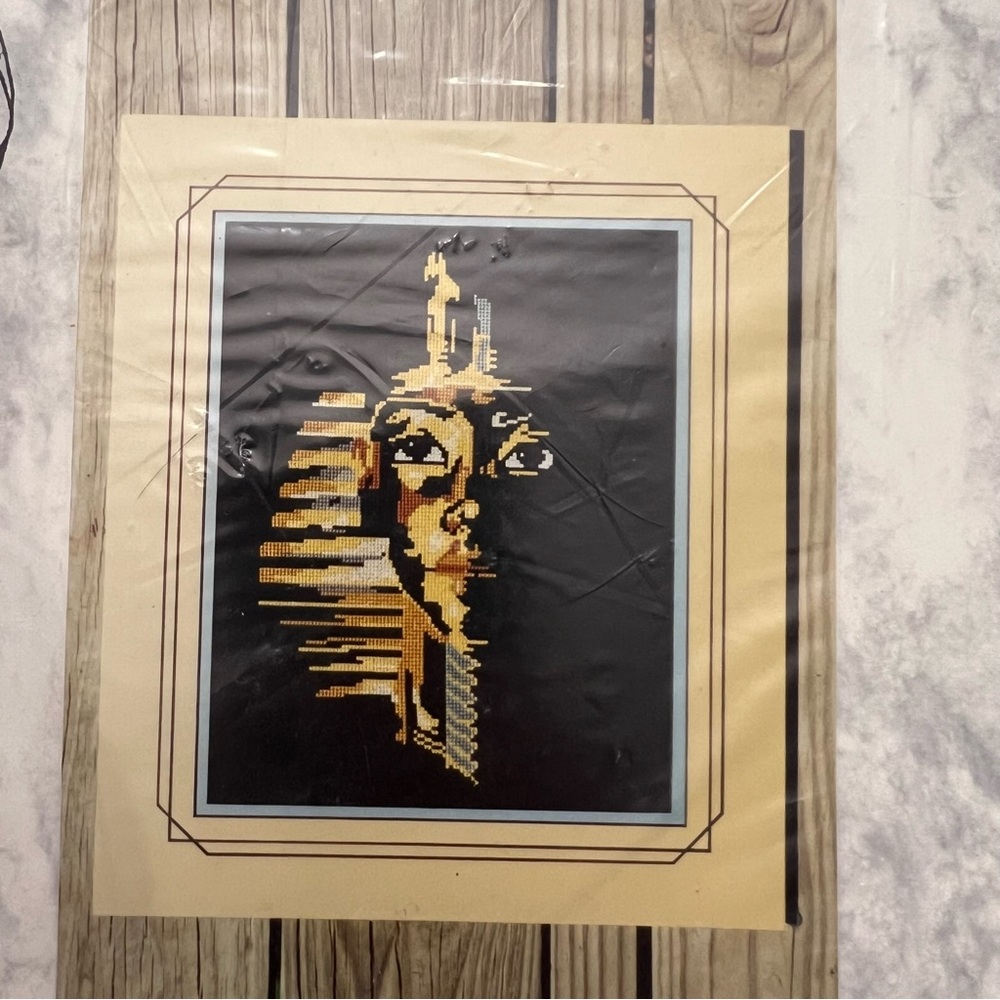 Idle Time Design Counted Cross Stitch Egyptian King Tutankhamen Chart Vintage‎